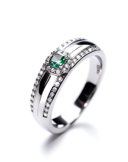 Stylish Rhodium Plated Fine Jewelry for Women Fashionable Rings & Pendants & Charms with Zircon for Parties - MCROONS.COM