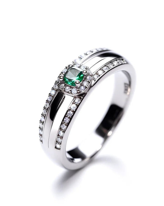 Stylish Rhodium Plated Fine Jewelry for Women Fashionable Rings & Pendants & Charms with Zircon for Parties - MCROONS.COM