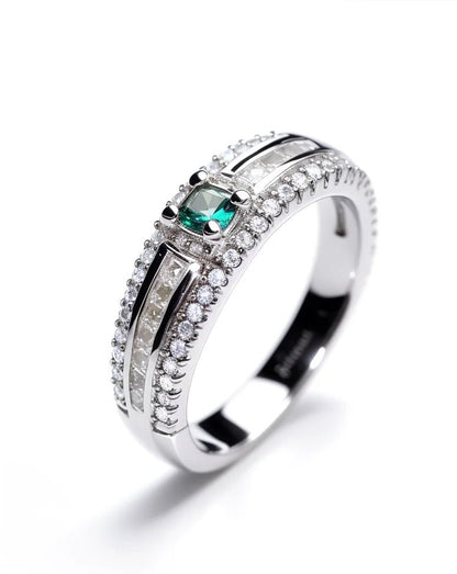 Stylish Rhodium Plated Fine Jewelry for Women Fashionable Rings & Pendants & Charms with Zircon for Parties - MCROONS.COM