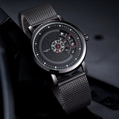 Top Ranking Leisure Spinning Rotate Windows Metal Steel Mens Quartz Watch Waterproof Custom Wristwatches Relojes Wholesale - MCROONS.COM