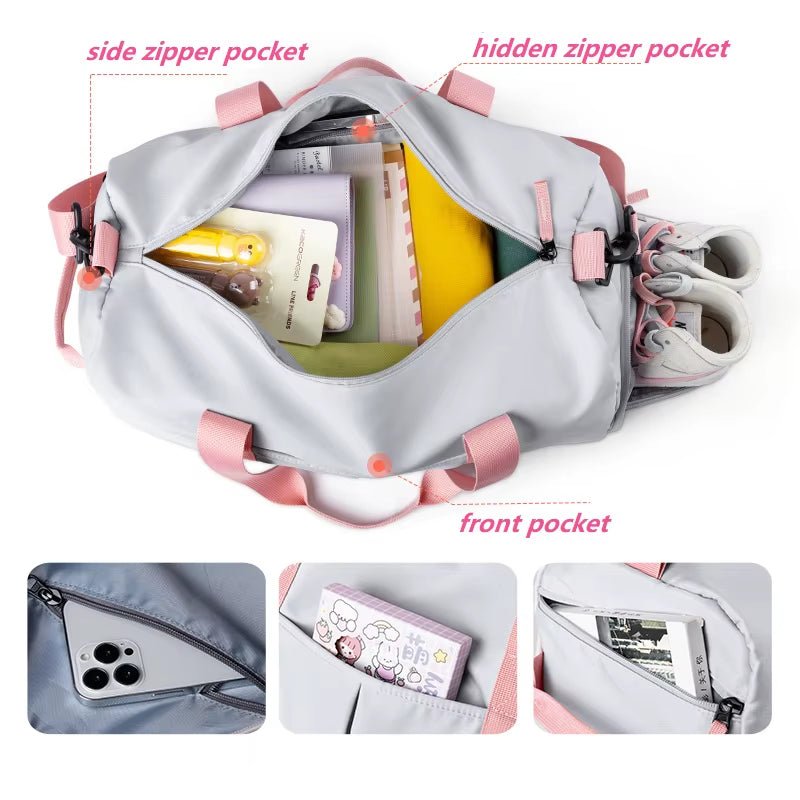Travel Sports Gym Duffel Bag with Shoe Compartment Bag for Women - MCROONS.COM