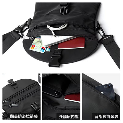 Trend Custom Logo Small Crossbody Bag Fashion Nylon Waist Bag for Men Waterproof Men'S Fanny Pack Sling Bags - MCROONS.COM