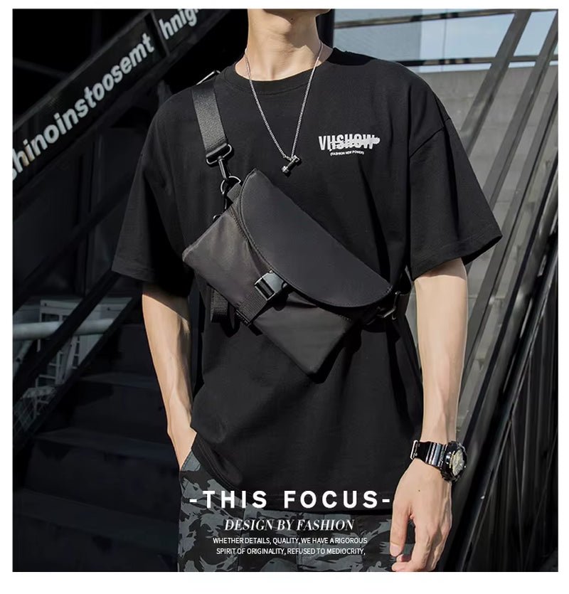 Trend Custom Logo Small Crossbody Bag Fashion Nylon Waist Bag for Men Waterproof Men'S Fanny Pack Sling Bags - MCROONS.COM
