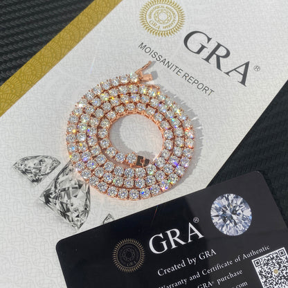 Luxury Men Women Hip Hop Fine Jewelry 2Mm 3Mm 4Mm 5Mm Diamond 925 Silver Bracelet VVS Moissanite Tennis Chain Necklace