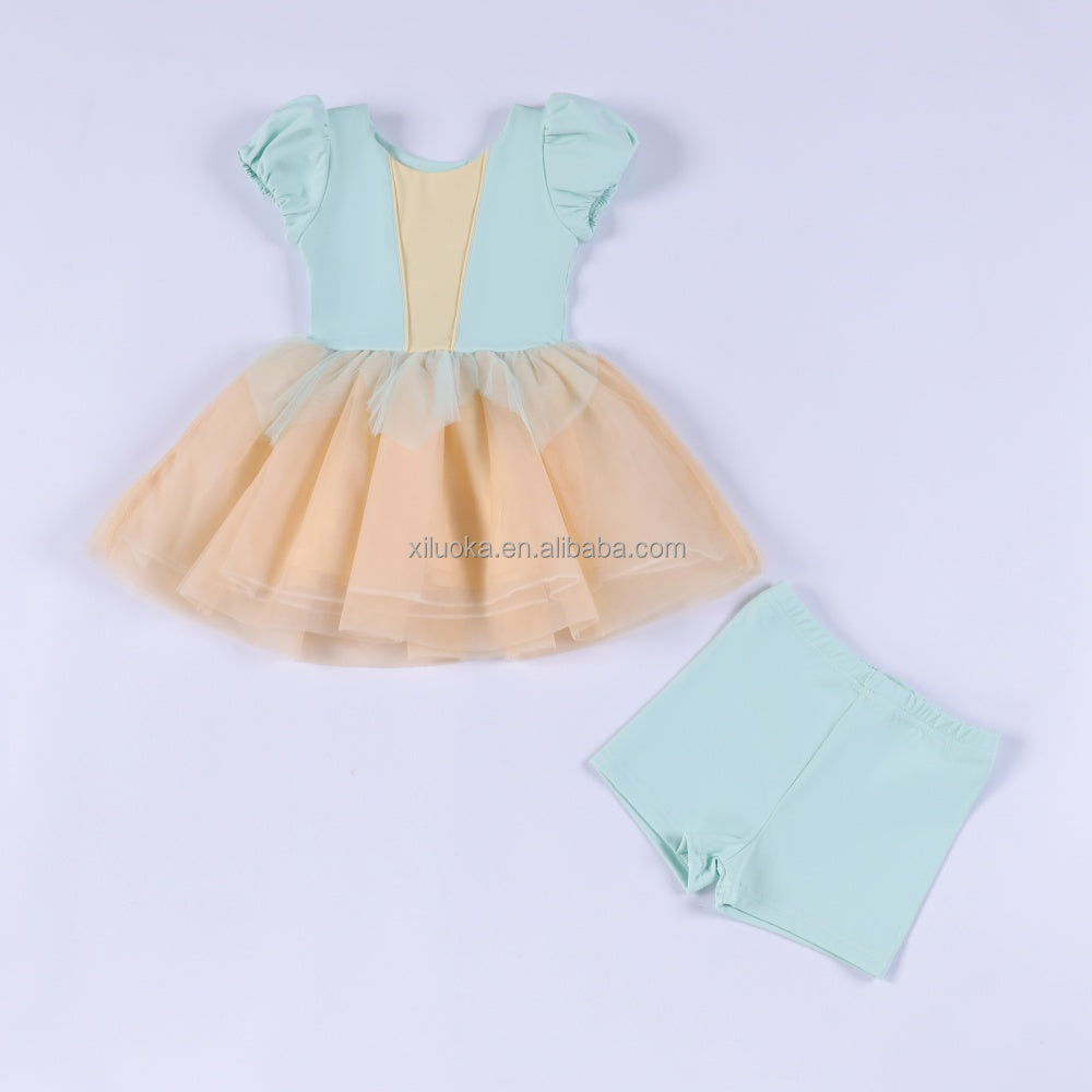 Girls Boutique Princess Dress Yoga Fabric Multi Layer Tulle Amusement Park Dance Wear Small Batch Custom