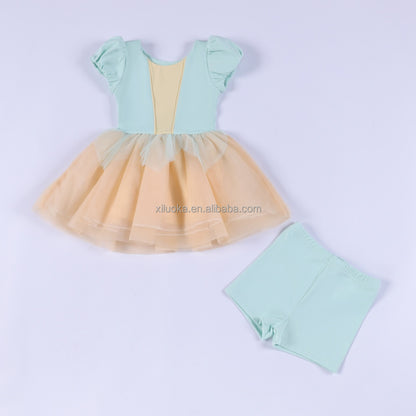 Girls Boutique Princess Dress Yoga Fabric Multi Layer Tulle Amusement Park Dance Wear Small Batch Custom