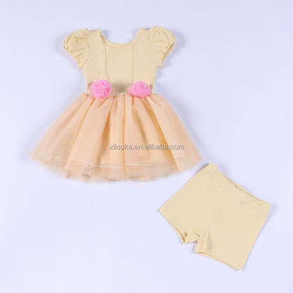 Girls Boutique Princess Dress Yoga Fabric Multi Layer Tulle Amusement Park Dance Wear Small Batch Custom