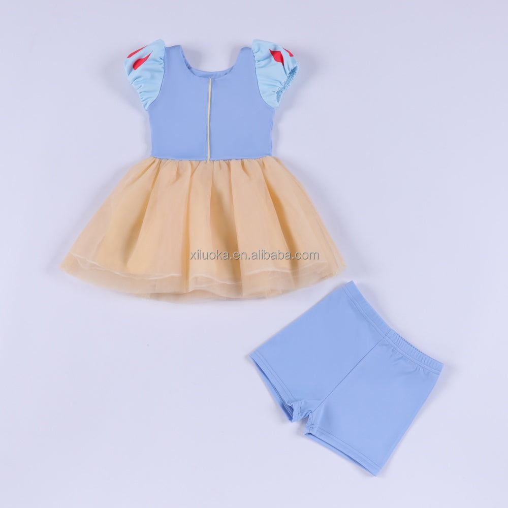 Girls Boutique Princess Dress Yoga Fabric Multi Layer Tulle Amusement Park Dance Wear Small Batch Custom