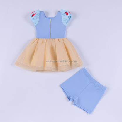 Girls Boutique Princess Dress Yoga Fabric Multi Layer Tulle Amusement Park Dance Wear Small Batch Custom