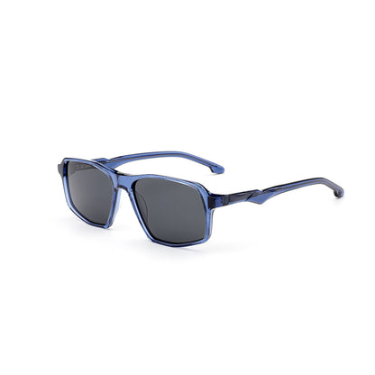MCROONS Angular Black Sport Sunglasses — Fashion Unisex Style | Black, Matte Black, Blue, Matte Blue and Gray