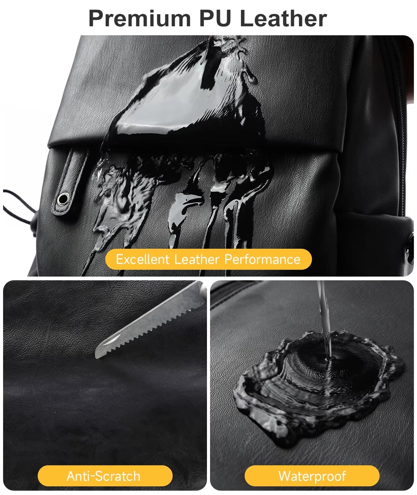 Waterproof anti Theft PU Leather Chest Bags for Men Crossbody Sling Bags - MCROONS.COM