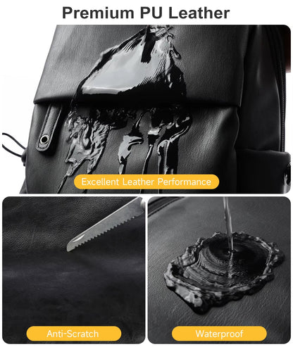 Waterproof anti Theft PU Leather Chest Bags for Men Crossbody Sling Bags - MCROONS.COM