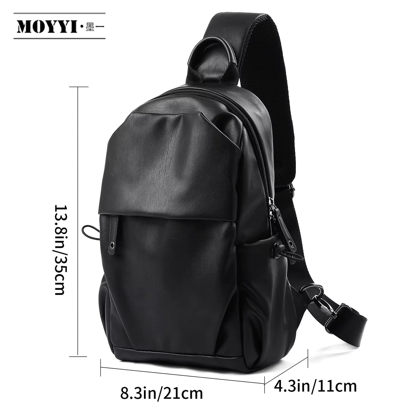 Waterproof anti Theft PU Leather Chest Bags for Men Crossbody Sling Bags - MCROONS.COM