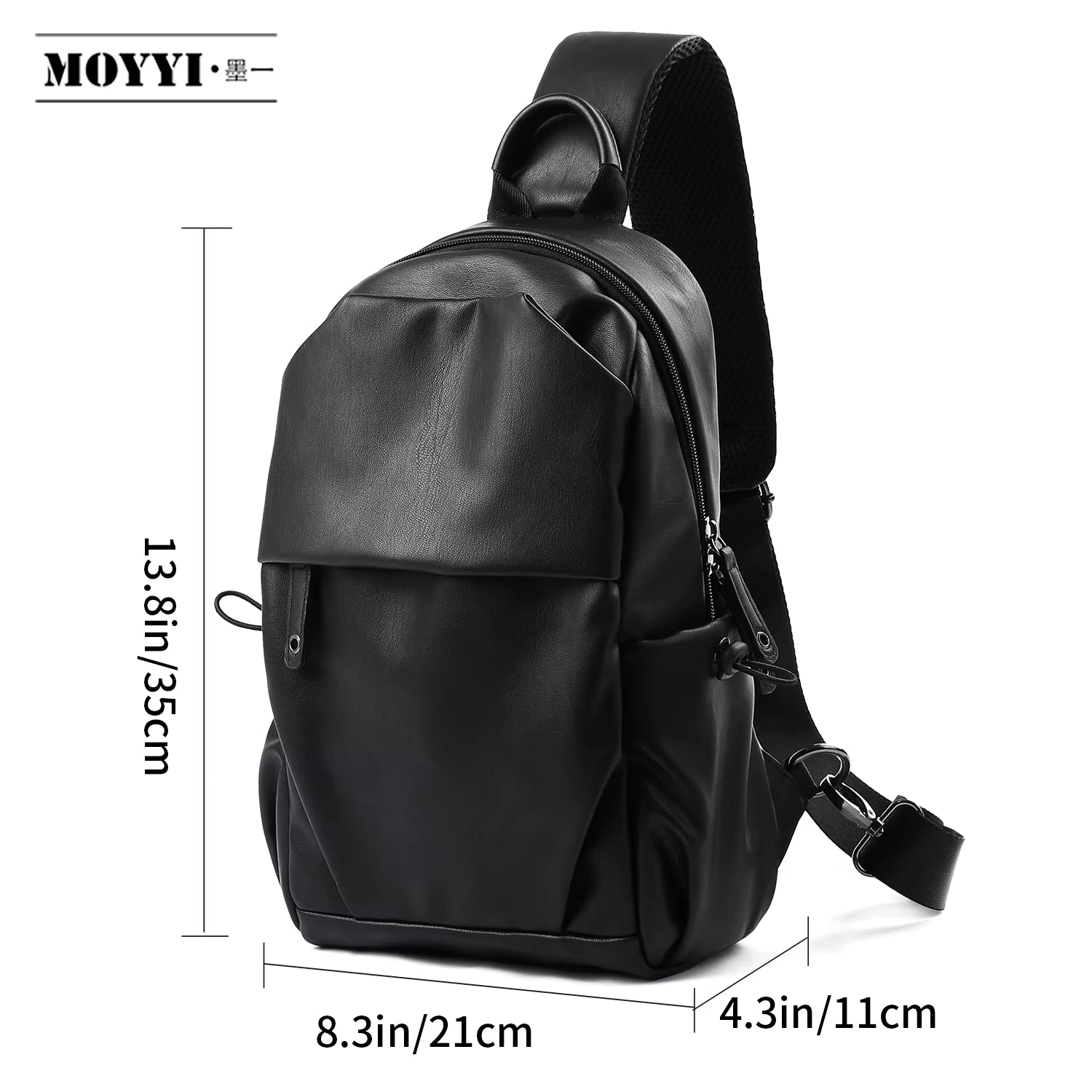 Waterproof anti Theft PU Leather Chest Bags for Men Crossbody Sling Bags - MCROONS.COM