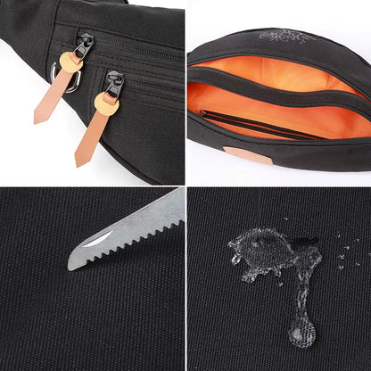 Waterproof Crossbody Shoulder Bag Leather Waist Bag Rinoneras Sacs Banane Women Mens Water Proof Polyester Waist Bag Big Zipper - MCROONS.COM