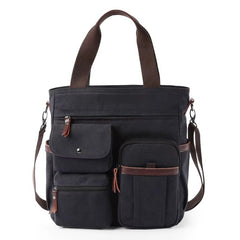 Wholesale Business Retro Shoulder Bag Men Durable Canvas Office Crossbody Bags Vintage Messenger Bag for Male