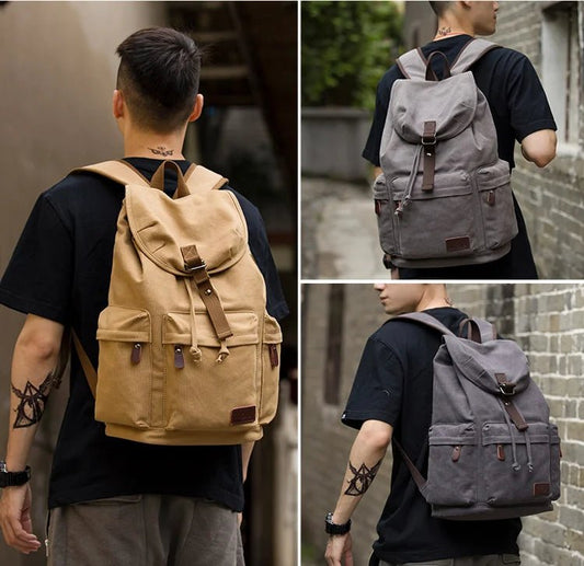 Wholesale Canvas Backpack Travel Rucksack Men Sport Bag for Men Laptop Backpacks - MCROONS.COM