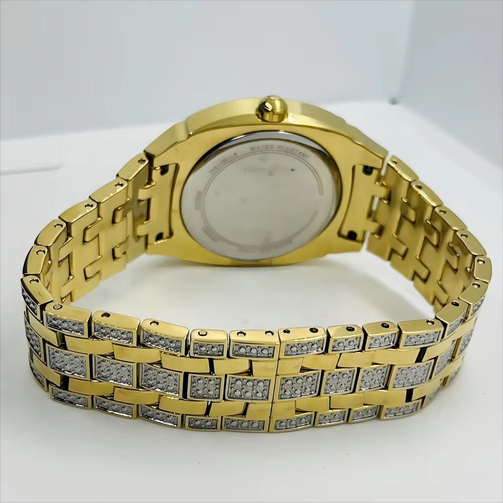 Wholesale Men'S Stainless Steel Watch Rectangle Pave Crystal Cushion - Shaped Case Iced Style 40Mm Dial 22Mm Fashionable - MCROONS.COM