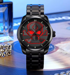 Wholesale SKMEI Skeleton Skull Hollow Face Fashion Sport Customize OEM Factory Men Quartz Watch Wrist
