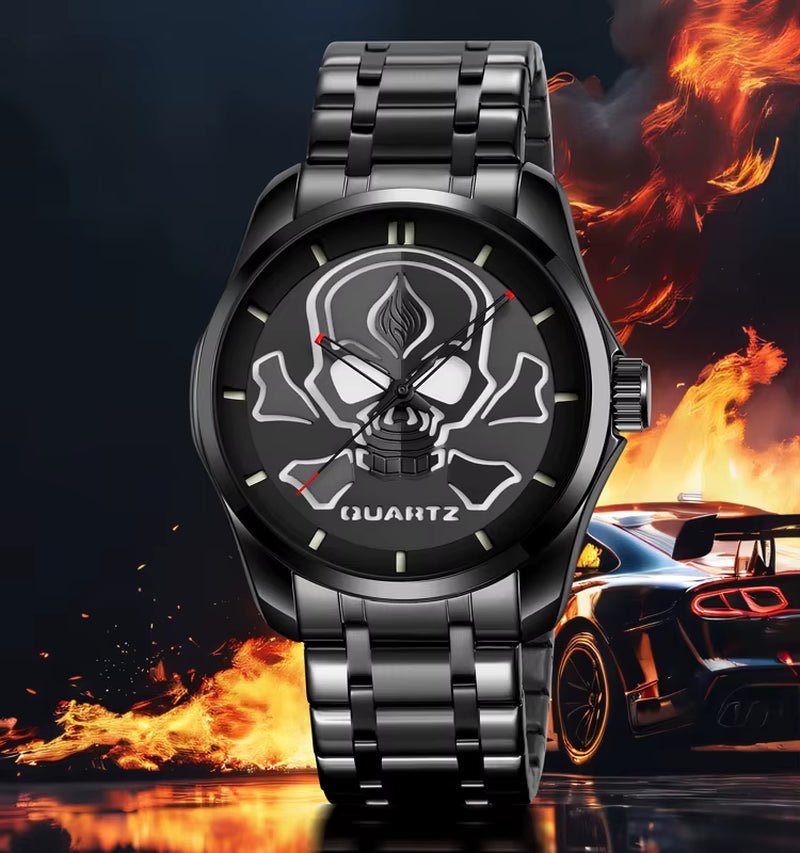 Wholesale SKMEI Skeleton Skull Hollow Face Fashion Sport Customize OEM Factory Men Quartz Watch Wrist - MCROONS.COM