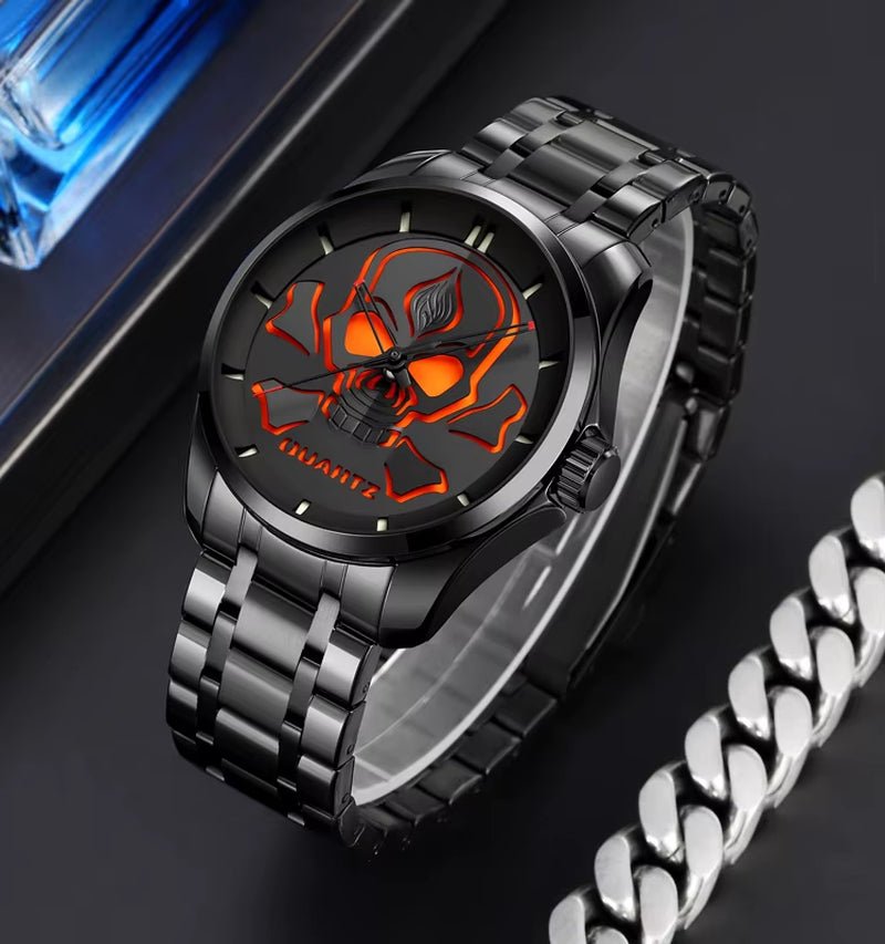 Wholesale SKMEI Skeleton Skull Hollow Face Fashion Sport Customize OEM Factory Men Quartz Watch Wrist - MCROONS.COM