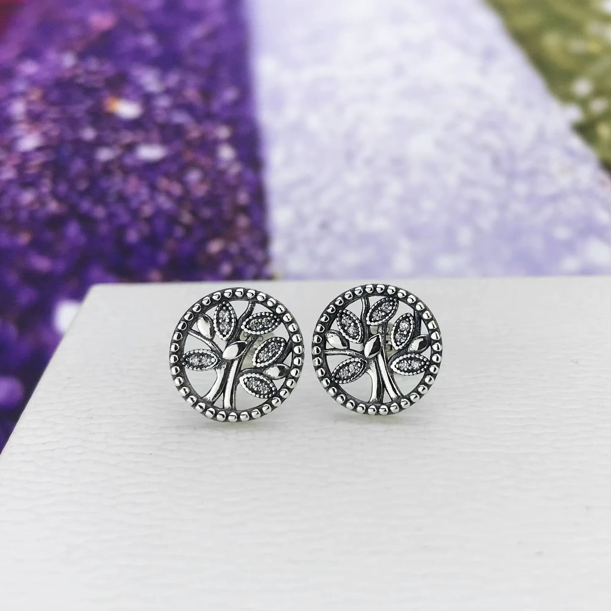 Women'S Fine Jewelry Sterling Silver Tree of Life Earrings - MCROONS.COM