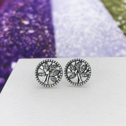 Women'S Fine Jewelry Sterling Silver Tree of Life Earrings - MCROONS.COM