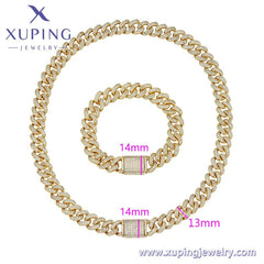X000786012 Xuping Hip Pop Jhigh Quality Stainless Steel Diamonds Cuban Chain Bracelet Urban Jewelry Mens Cuban Link Bracelet