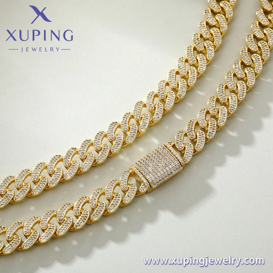 Xuping Hip Pop Jhigh Quality Stainless Steel Diamonds Cuban Chain Bracelet Urban Jewelry Mens Cuban Link Bracelet - MCROONS.COM