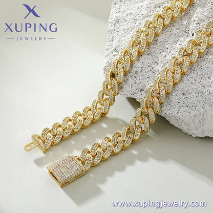 Xuping Hip Pop Jhigh Quality Stainless Steel Diamonds Cuban Chain Bracelet Urban Jewelry Mens Cuban Link Bracelet - MCROONS.COM