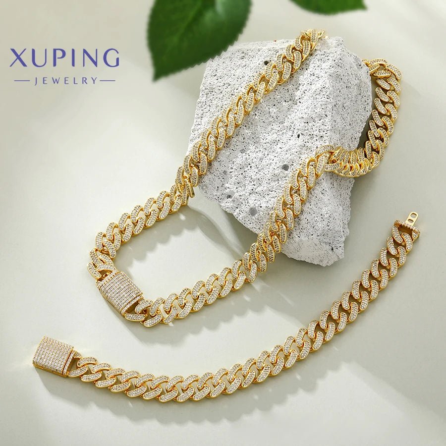 Xuping Hip Pop Jhigh Quality Stainless Steel Diamonds Cuban Chain Bracelet Urban Jewelry Mens Cuban Link Bracelet - MCROONS.COM