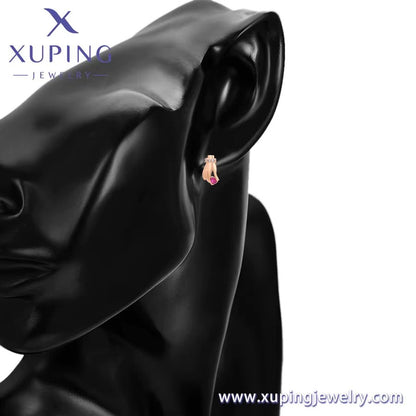 Xuping Jewelry New Popular Personality Design Hand Diamond 18K Gold Luxury Unique Style Earrings - MCROONS.COM