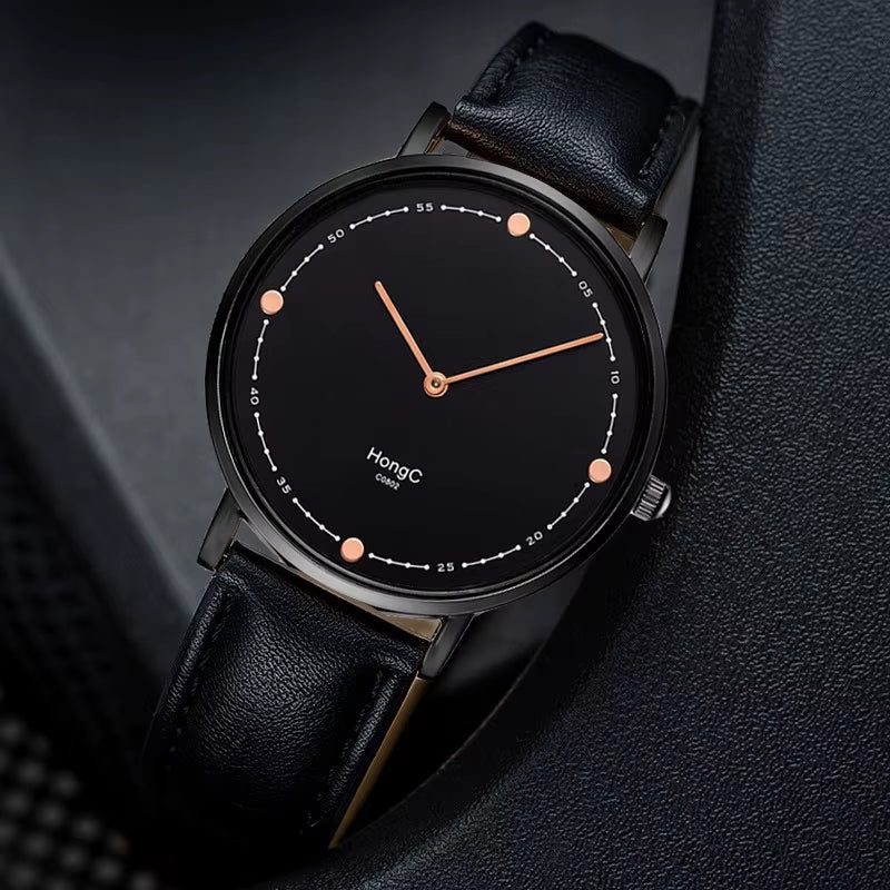 YAZOLE D Luxury Black Silver Case Custom Men Quartz Watches Two Pointers Minimalist Waterproof Wristwatch Factory Sale - MCROONS.COM