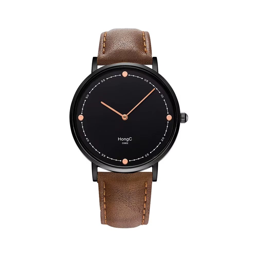 YAZOLE D Luxury Black Silver Case Custom Men Quartz Watches Two Pointers Minimalist Waterproof Wristwatch Factory Sale - MCROONS.COM