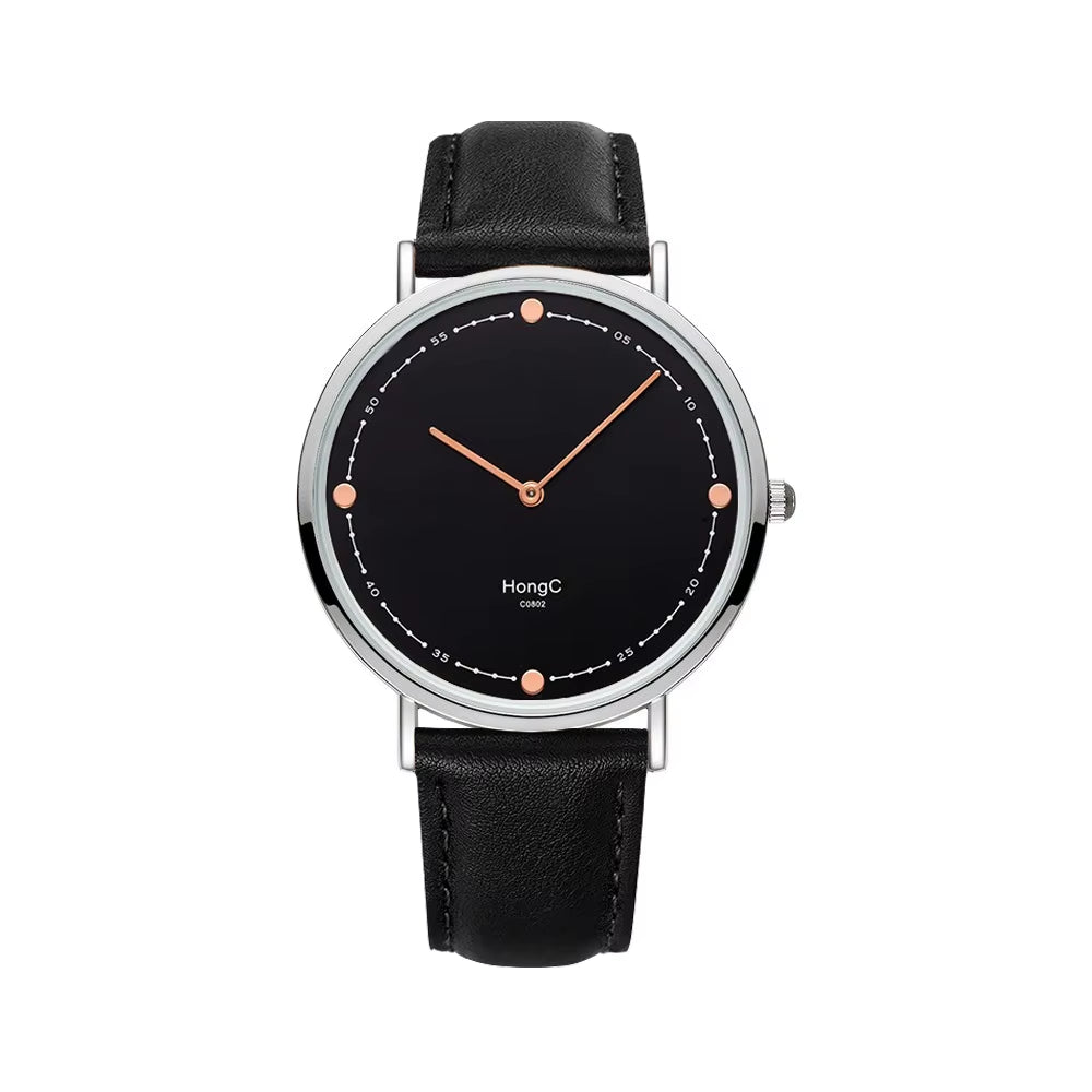 YAZOLE D Luxury Black Silver Case Custom Men Quartz Watches Two Pointers Minimalist Waterproof Wristwatch Factory Sale - MCROONS.COM