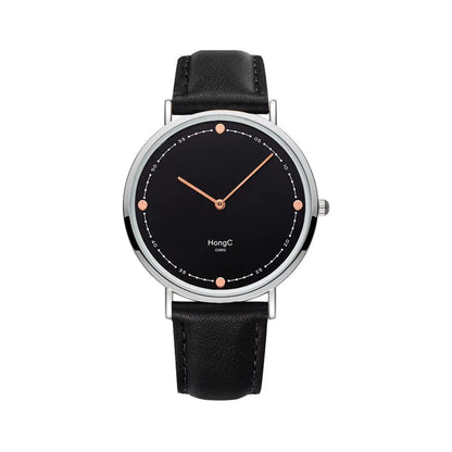 YAZOLE D Luxury Black Silver Case Custom Men Quartz Watches Two Pointers Minimalist Waterproof Wristwatch Factory Sale - MCROONS.COM