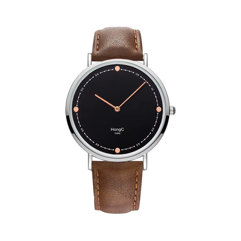 YAZOLE D Luxury Black Silver Case Custom Men Quartz Watches Two Pointers Minimalist Waterproof Wristwatch Factory Sale - MCROONS.COM
